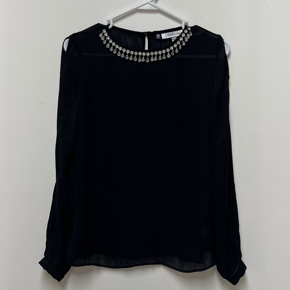 Black Sheer Top - Size XS